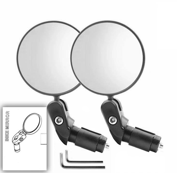 Two  mirrors with mounting hardware on a white background