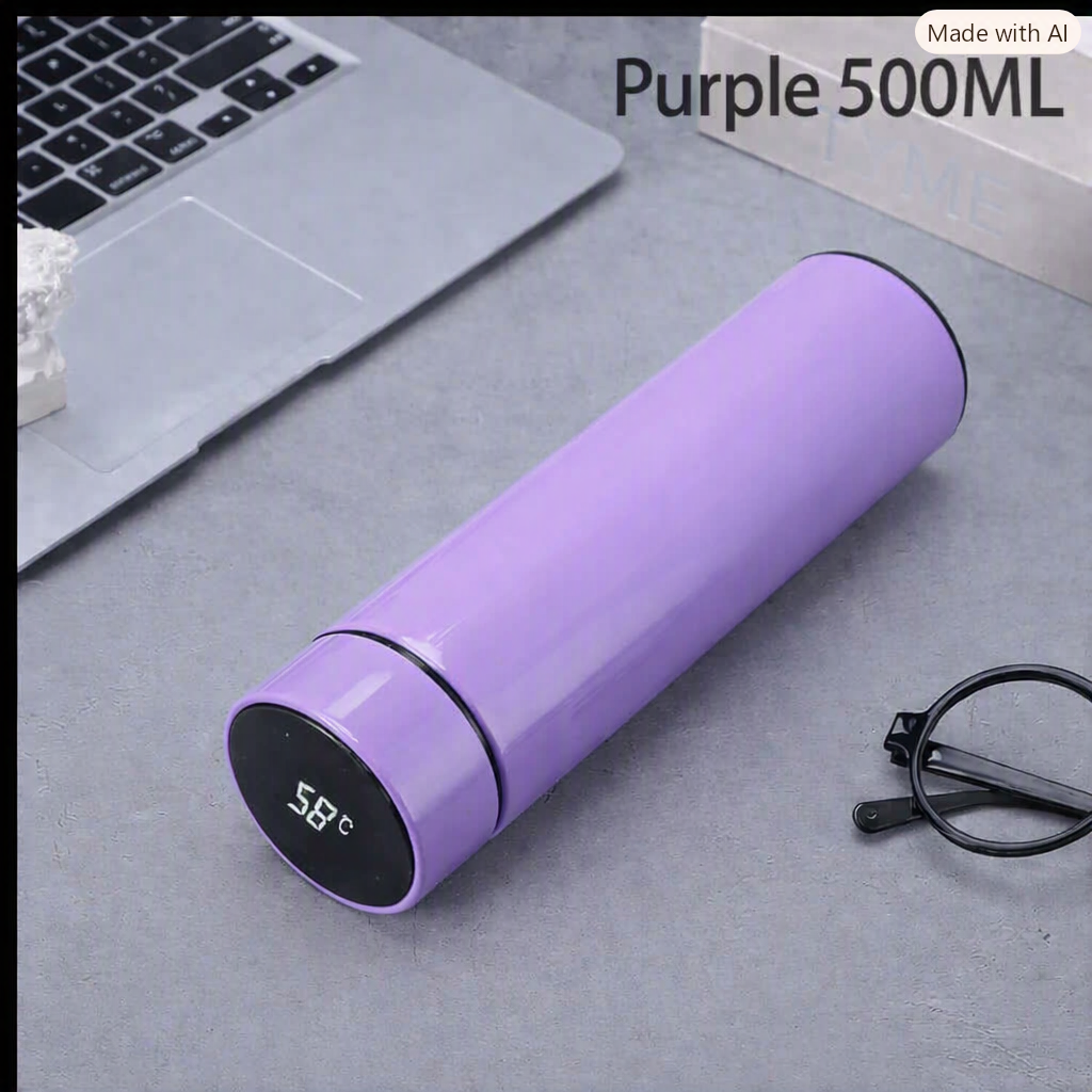500ml Slimme LED-thermosfles met temperatuurweergave – 304 roestvrij staal, vacuüm geïsoleerd