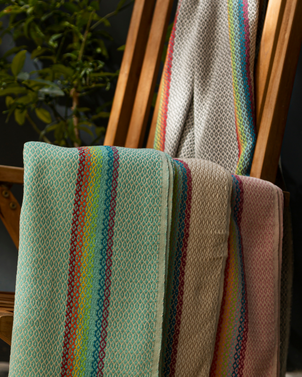 RAINBOW Hammam Towel – Mint – Turkish Beach Towel, Spa & Sauna Towel-2