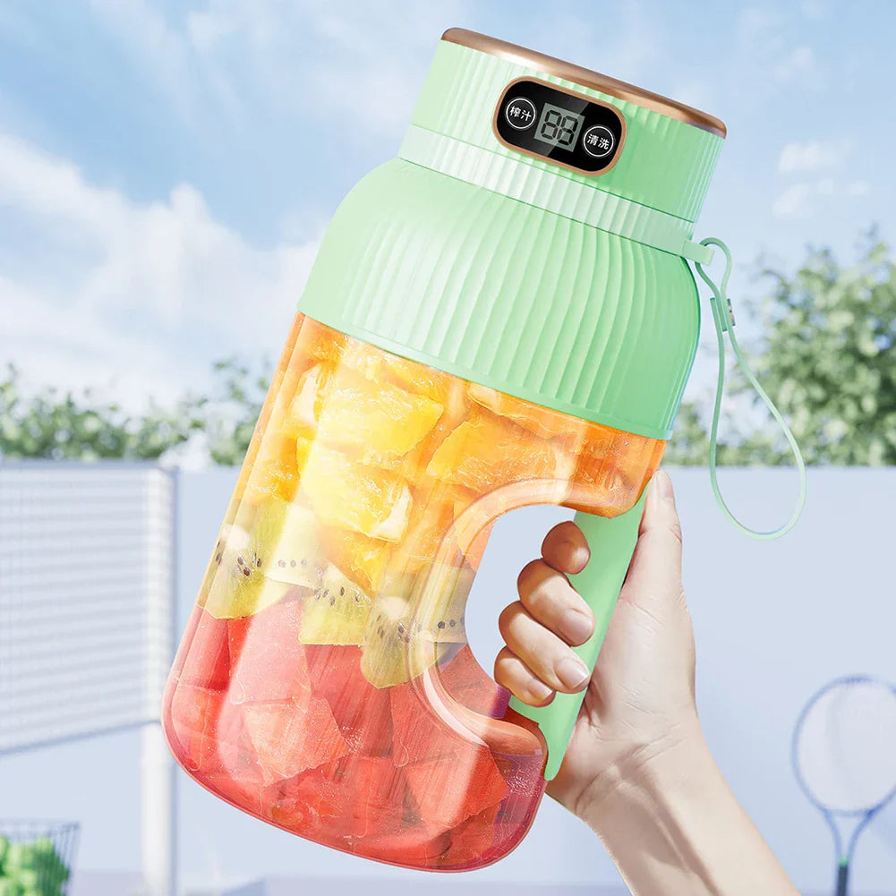 Electric Fruit Juicer Cup 1200ml – Wireless Smoothie Blender (Green)-3