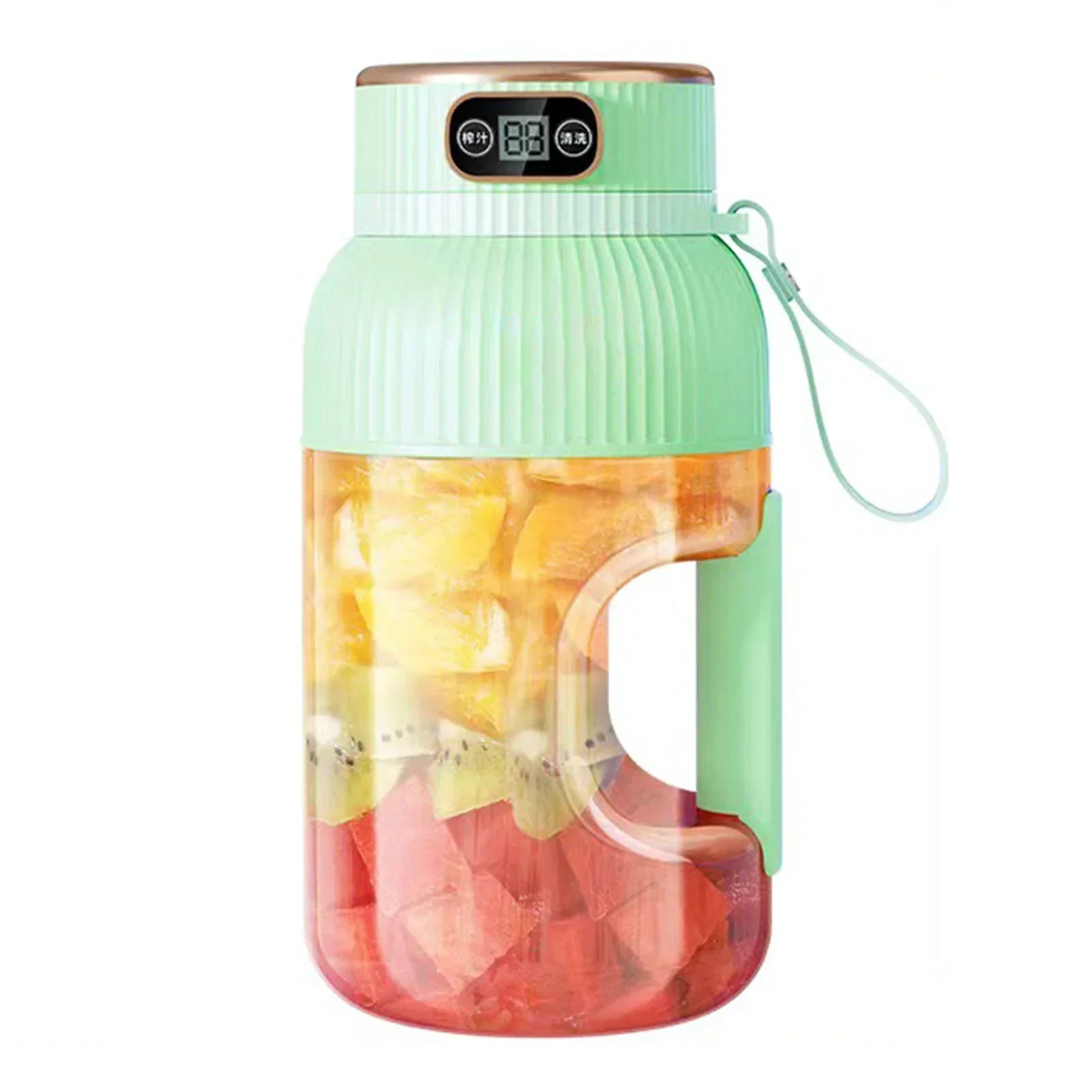 Electric Fruit Juicer Cup 1200ml – Wireless Smoothie Blender (Green)-0