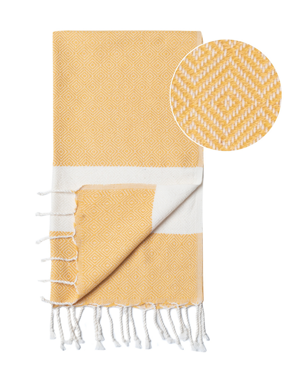 DIAMANT Hammam Towel – Yellow – Beach Towel, Multi‑Use Throw-2