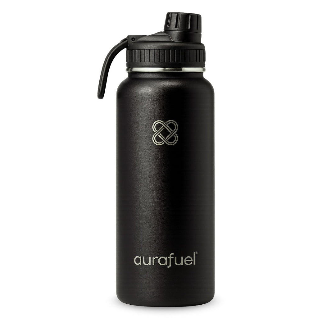 Stainless Steel Drink Bottle – Black – 32oz or 950ml Insulated Bottle-0