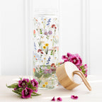 Wildflower Glass & Bamboo Water Bottle – 500ml Nature‑Inspired Design-1
