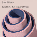 Double‑Sided Non‑Slip TPE Yoga Mat with Strap – Pink-1