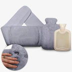 Rubber Foot Warmer Hot Water Bottle – Soft Plush Cover, Cozy Winter Comfort