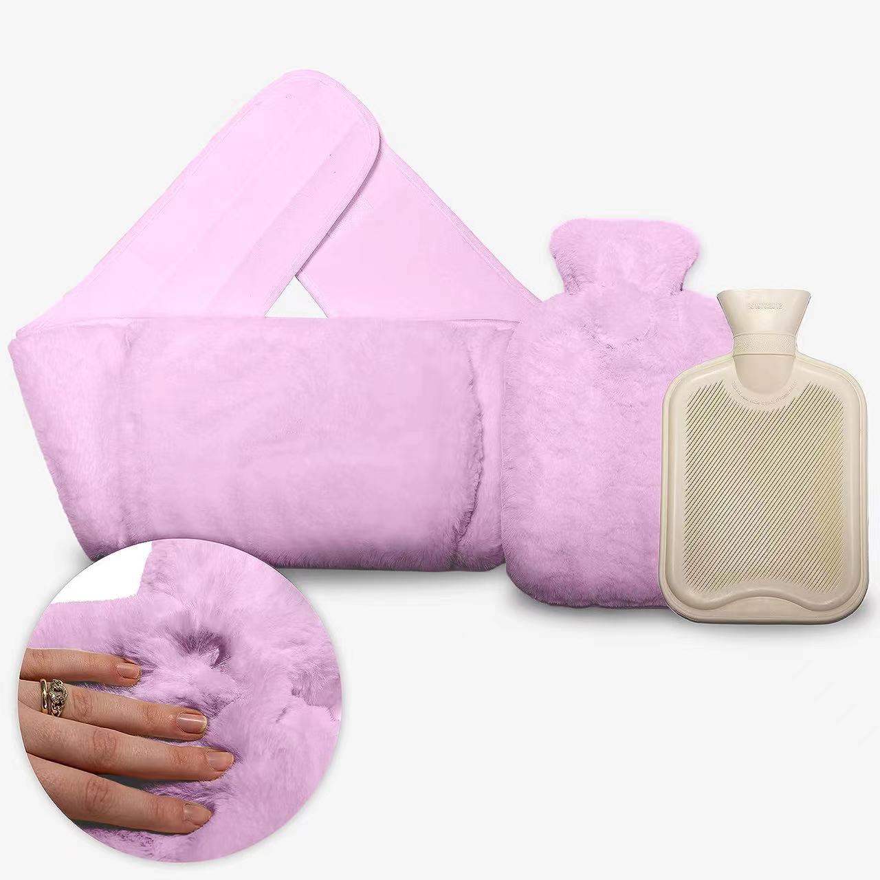 Rubber Foot Warmer Hot Water Bottle – Soft Plush Cover, Cozy Winter Comfort
